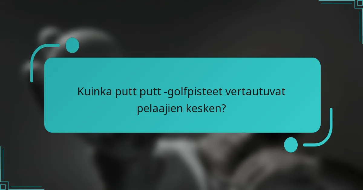 Kuinka putt putt -golfpisteet vertautuvat pelaajien kesken?