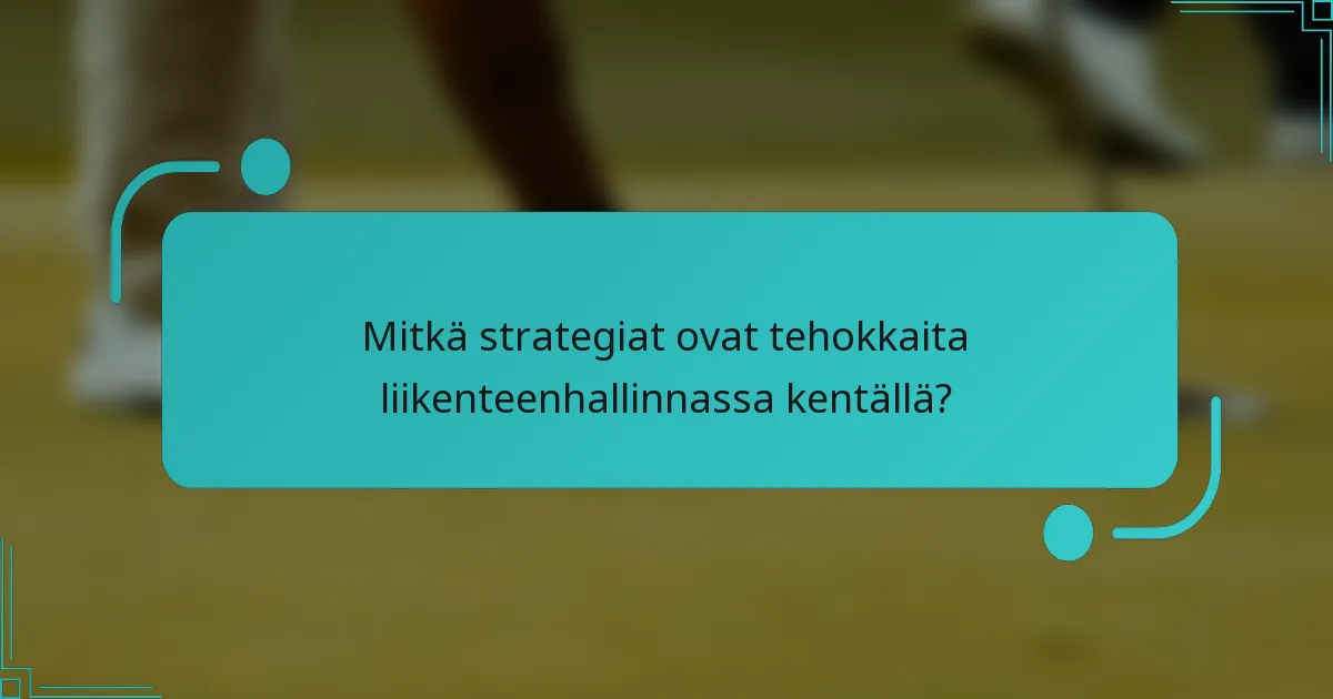 Mitkä strategiat ovat tehokkaita liikenteenhallinnassa kentällä?